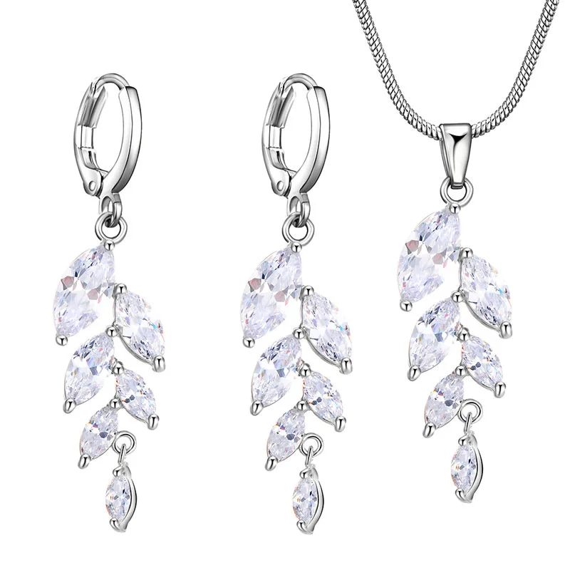 Korean version of simple zircon set jewelry female wheat ear necklace earring set bridal weddinggold plated jewelry filled
Korean version of simple zircon set jewelry female wheat ear necklace earring set bridal weddinggold plated jewelry filled