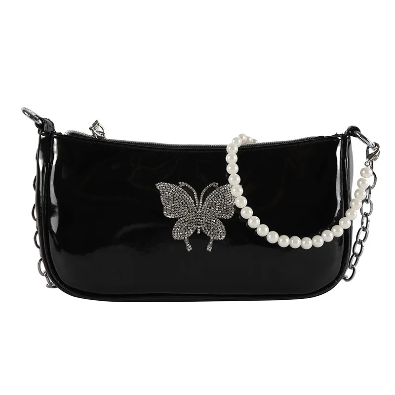 Diamond Pearl Chain Shoulder Bags For Women Handbag Office Butterfly Bag, Black
Diamond Pearl Chain Shoulder Bags For Women Handbag Office Butterfly Bag, Black