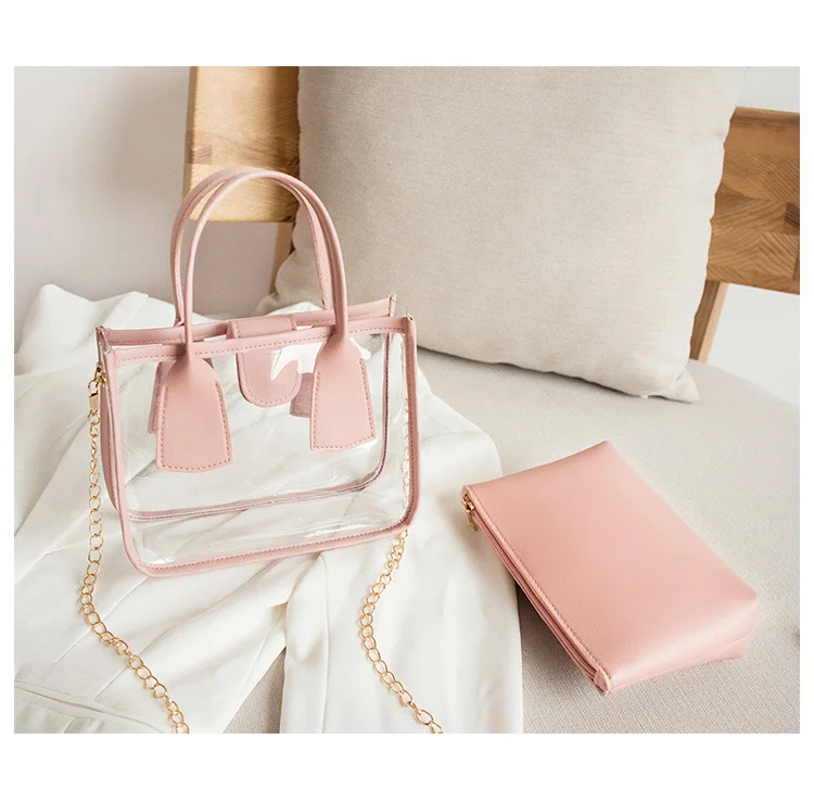 Fashion Handbags For Woman 2 in 1 Clear Sling Bag Women Shoulder Bag PVC Transparent Cross Body Bag
Fashion Handbags For Woman 2 in 1 Clear Sling Bag Women Shoulder Bag PVC Transparent Cross Body Bag