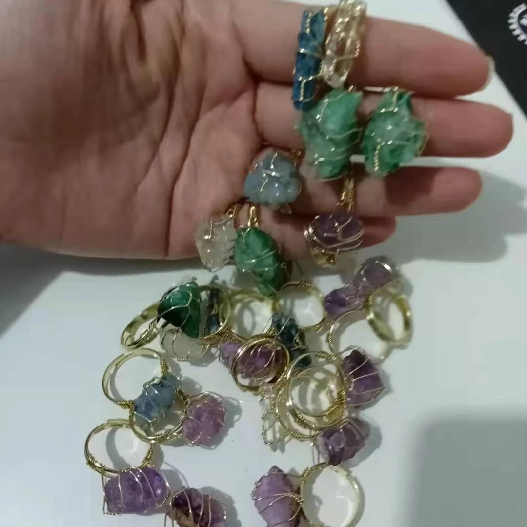 Hand Wire Wrap Mineral Ring Druzy Natural Crystal Quartz Rough Stone Rings Jewelry, As pic
Hand Wire Wrap Mineral Ring Druzy Natural Crystal Quartz Rough Stone Rings Jewelry, As pic