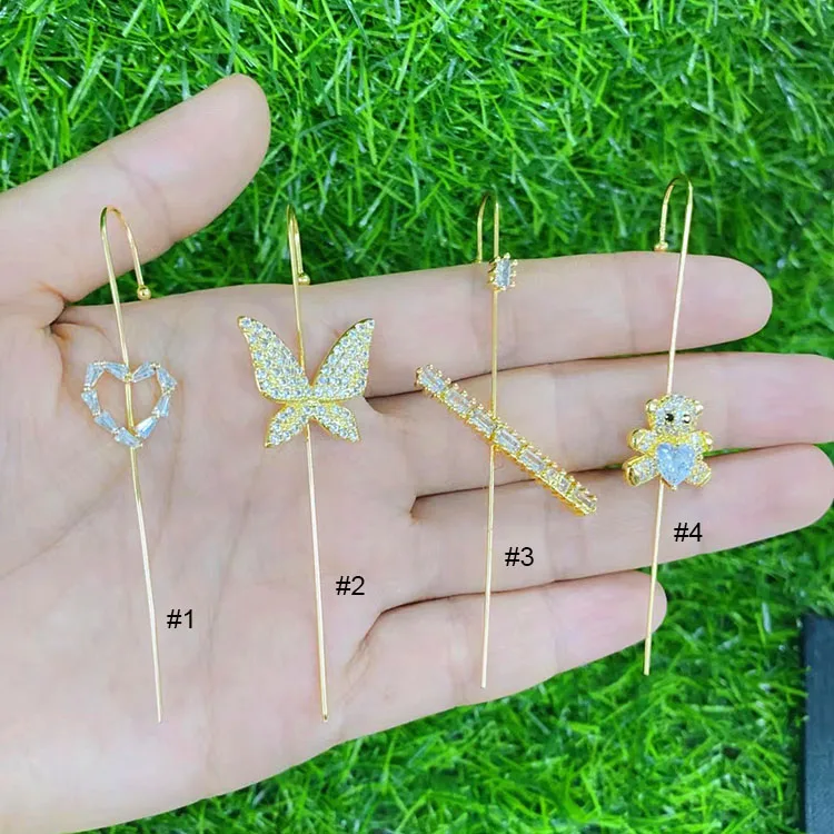 EC1736 CZ Pave Daisy Ear Wrap Crawler Hook Earring Modern Cane Ear Climber, Gold-plated Butterfly Edgy Ear Pin Cuff Earring
EC1736 CZ Pave Daisy Ear Wrap Crawler Hook Earring Modern Cane Ear Climber, Gold-plated Butterfly Edgy Ear Pin Cuff Earring