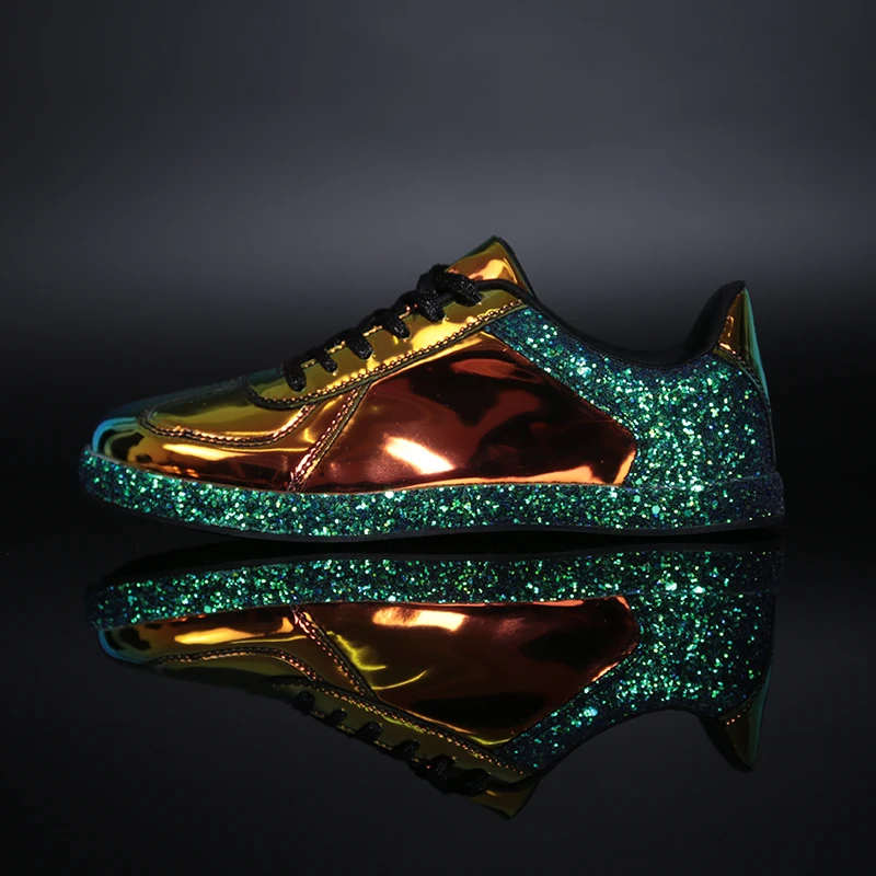 Wholesale Glitter Bling Casual Shoes Glossy PU Women Sneakers Shoes, Black white golden dazzle
Wholesale Glitter Bling Casual Shoes Glossy PU Women Sneakers Shoes, Black white golden dazzle