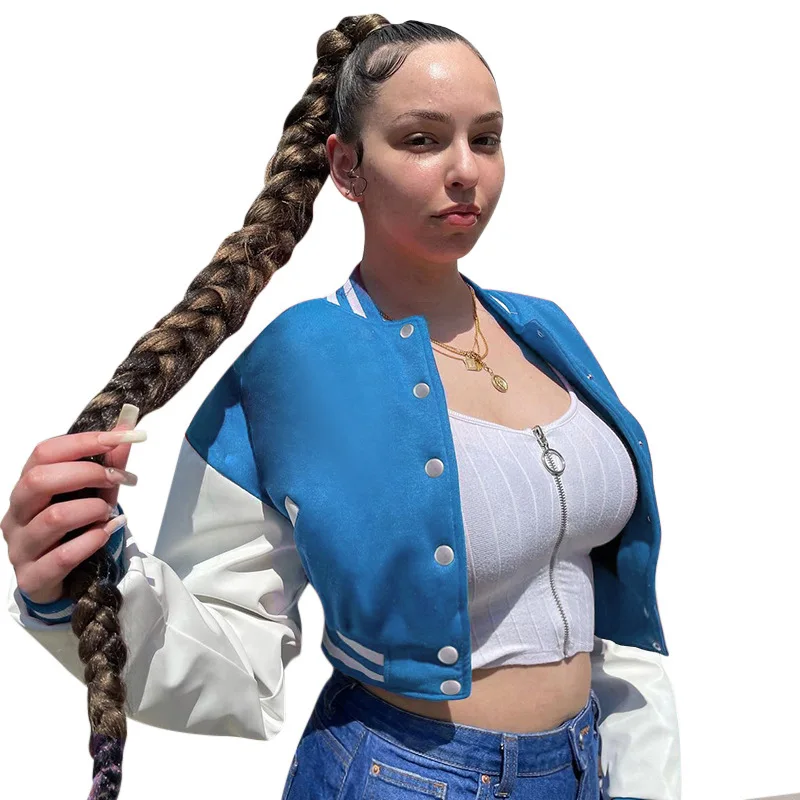 Women Fashion Clothing Short Style PU Stitching Jacket Color Contrast Bubble Coats Baseball Jacket Women
Women Fashion Clothing Short Style PU Stitching Jacket Color Contrast Bubble Coats Baseball Jacket Women