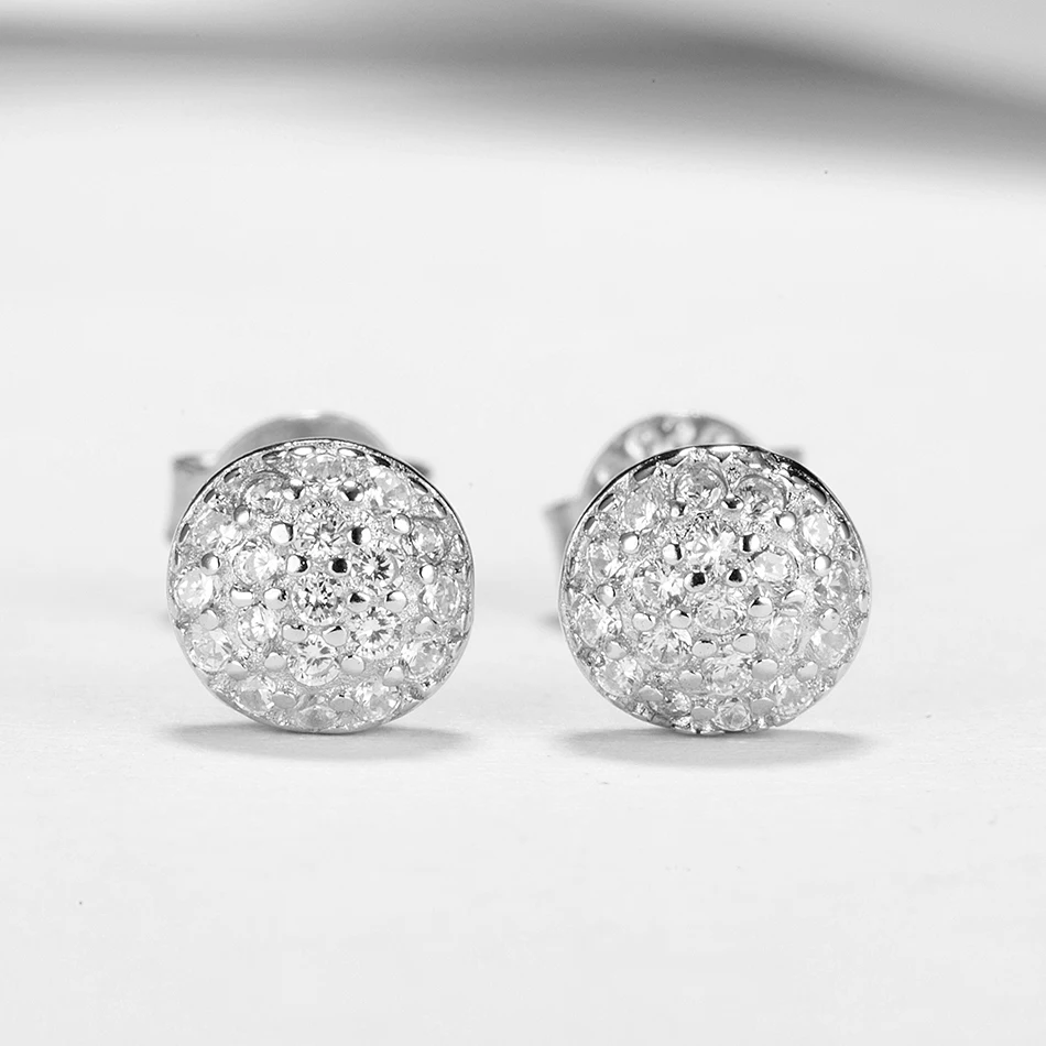 Noble 100% 925 Sterling Silver Earrings Cubic Zircon Round Circle Stud Earrings For Women And Girl Jewelry Gift
Noble 100% 925 Sterling Silver Earrings Cubic Zircon Round Circle Stud Earrings For Women And Girl Jewelry Gift