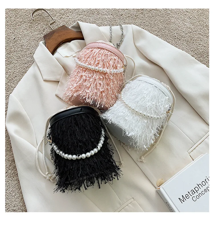 Ladies handbags sling pu leather tote purse pearl chain messenger bag 2020 popular new trendy fashion bags with tassle for women, Black,white,pink
Ladies handbags sling pu leather tote purse pearl chain messenger bag 2020 popular new trendy fashion bags with tassle for women, Black,white,pink