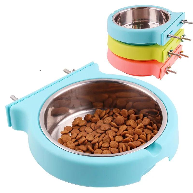 2021 New pet supplies dog food feeder dish easy cleanwholesale antioverturning cage hanging stainless steel double cat dog bowl
2021 New pet supplies dog food feeder dish easy cleanwholesale antioverturning cage hanging stainless steel double cat dog bowl