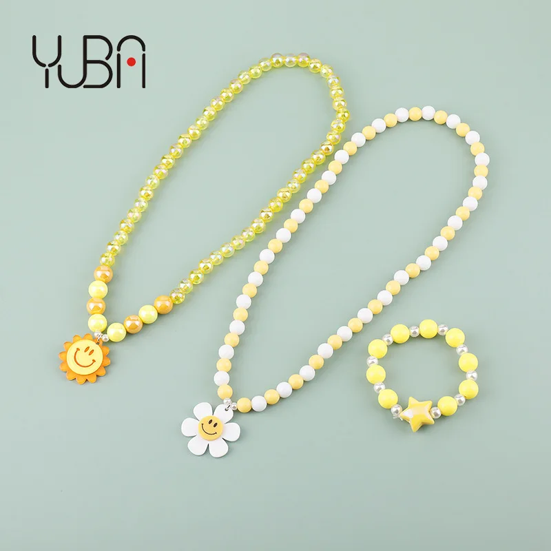 Professional beauty children jewelry cartoon acrylic plastic sunflower daisy pendant beaded kids jewelry set, Customized color
Professional beauty children jewelry cartoon acrylic plastic sunflower daisy pendant beaded kids jewelry set, Customized color