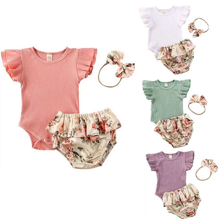 Wholesale Multicolor Bow Flying Sleeve Floral Pants Summer Baby Romper Girl Clothes One-Set Outfit Kids Clothing For Baby, Customized color
Wholesale Multicolor Bow Flying Sleeve Floral Pants Summer Baby Romper Girl Clothes One-Set Outfit Kids Clothing For Baby, Customized color