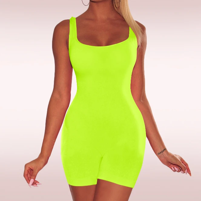 Solid Colour Tank Playsut Neon Green Colour Fitness Jumpsuit Women Backless Bodysuit Ladies Fashion Jumpsuit, Customized color
Solid Colour Tank Playsut Neon Green Colour Fitness Jumpsuit Women Backless Bodysuit Ladies Fashion Jumpsuit, Customized color