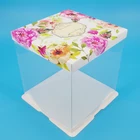 Factory Colorful lid clear PET border plastic bakery Packaging cake box high quality Box for birthday cake gift