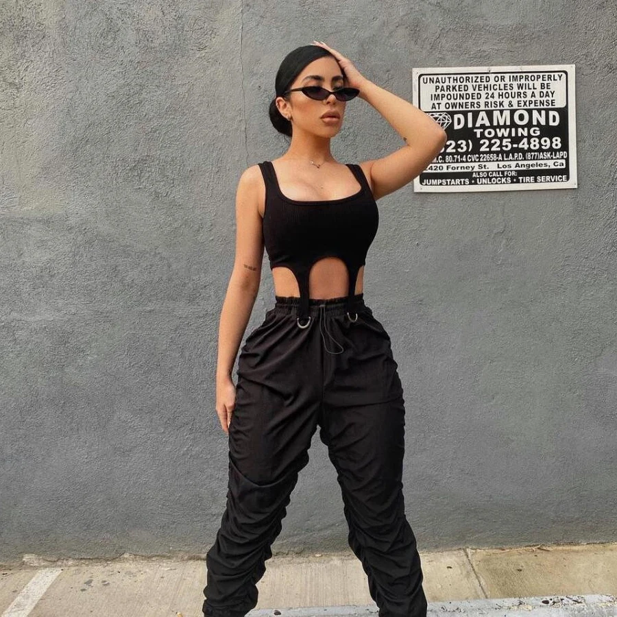 Kliou K20L11221 Summer sleeveless stretch vest sports fitness stretch tight street women fashion casual, Black
Kliou K20L11221 Summer sleeveless stretch vest sports fitness stretch tight street women fashion casual, Black
