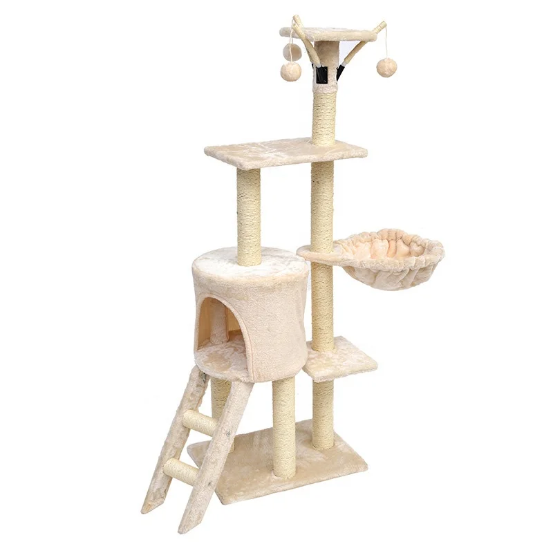 Big Space Tough Sisal Auxiliary Ladder Scratch Resistant Cat Tree Cat Tower For Cat, White and gray
Big Space Tough Sisal Auxiliary Ladder Scratch Resistant Cat Tree Cat Tower For Cat, White and gray