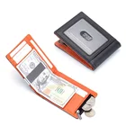 Fashion Minimalist Bifold RFID Blocking Genuine Leather Slim Money Clip Men's ID Windows Card Wallet