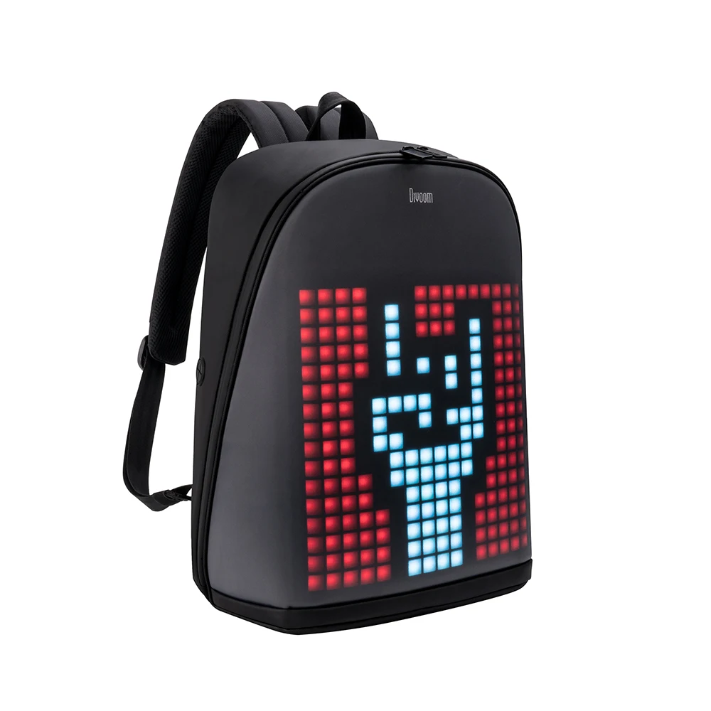 Divoom Pixoo backpack with 256 customized LED front panel also waterproof shockproof LED display backpack
Divoom Pixoo backpack with 256 customized LED front panel also waterproof shockproof LED display backpack