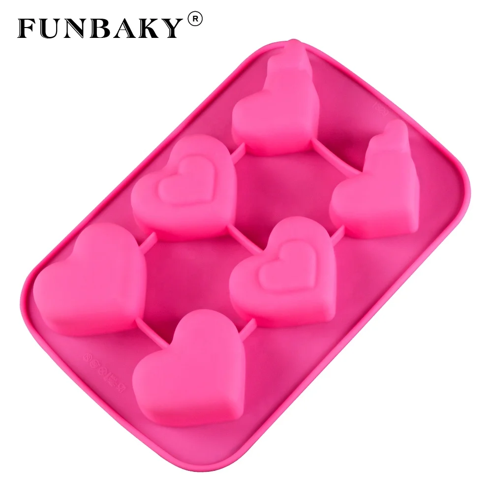 FUNBAKY JSC1829 Hot selling 6 cavity manufacture romantic heart shape cake scented candle silicone mold cake decorating, Customized color
FUNBAKY JSC1829 Hot selling 6 cavity manufacture romantic heart shape cake scented candle silicone mold cake decorating, Customized color