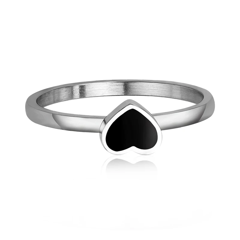 Fashion Black Heart Shaped Silver Plated Stainless Steel Jewelry Rings For Men Women Unisex, Colorful
Fashion Black Heart Shaped Silver Plated Stainless Steel Jewelry Rings For Men Women Unisex, Colorful