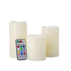 Matti's Cheap Battery real wax led flameless candles with remote control set of 3