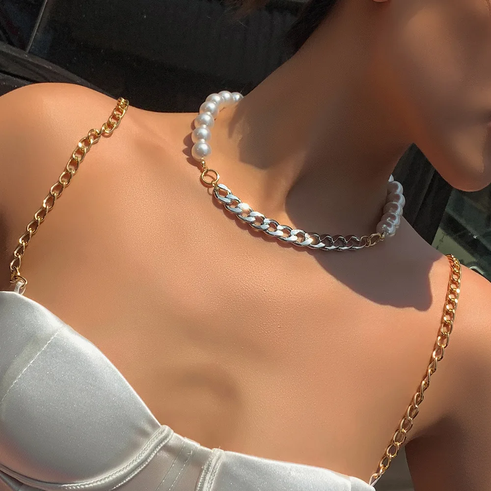 Fashion Stitching Pearl Necklace For Women Simple Thick Chain Necklace Jewelry Women Accessories, Picture
Fashion Stitching Pearl Necklace For Women Simple Thick Chain Necklace Jewelry Women Accessories, Picture