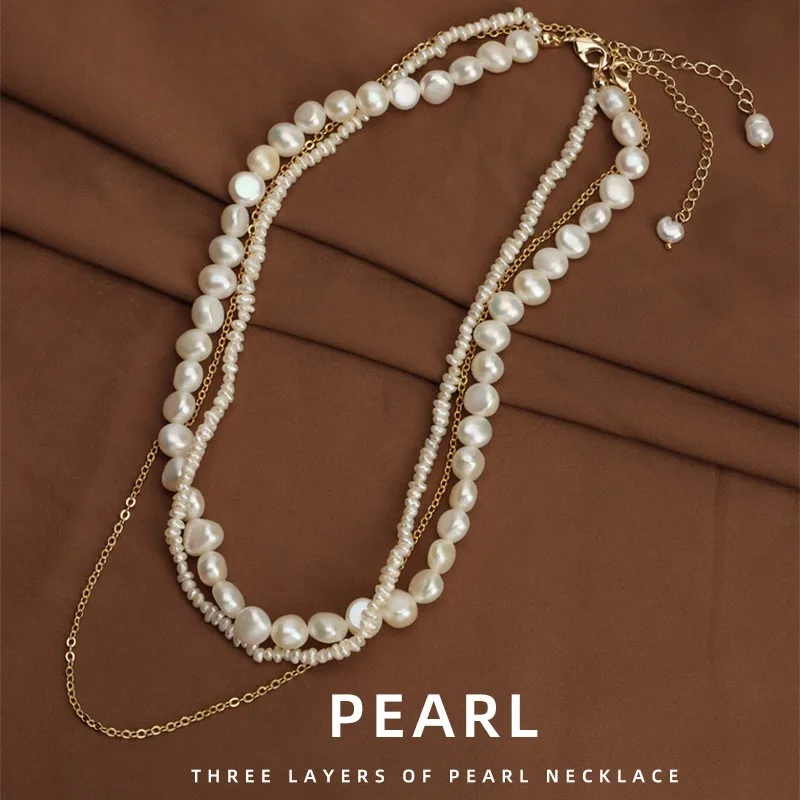 A Multi-Wear Retro Natural Freshwater Pearl Necklace Baroque Stacked Irregular Collarbone Chain Pearl And Gold Bracelet
A Multi-Wear Retro Natural Freshwater Pearl Necklace Baroque Stacked Irregular Collarbone Chain Pearl And Gold Bracelet