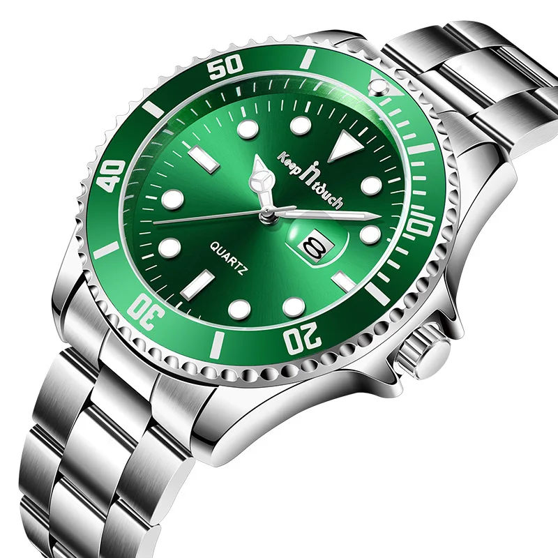 2020 new Classic men's fashion green dial water ghost quartz stainless steel chain wrist watch
2020 new Classic men's fashion green dial water ghost quartz stainless steel chain wrist watch
