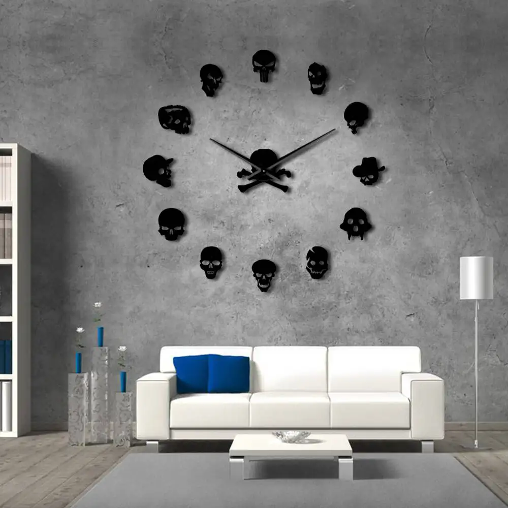 Fashion Home Decorative Skull Head Wall Sticker Clock 3D Frameless Large DIY Acrylic Wall Clock
Fashion Home Decorative Skull Head Wall Sticker Clock 3D Frameless Large DIY Acrylic Wall Clock