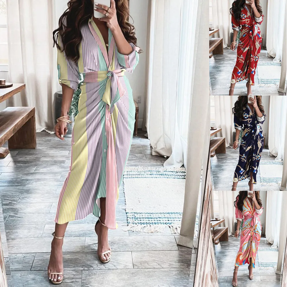 Women Aumtun Elegant Button Ruched Bandage Shirt Dress Fashion Casual Long Sleeve Solid V Neck Beach Maxi Dress
Women Aumtun Elegant Button Ruched Bandage Shirt Dress Fashion Casual Long Sleeve Solid V Neck Beach Maxi Dress