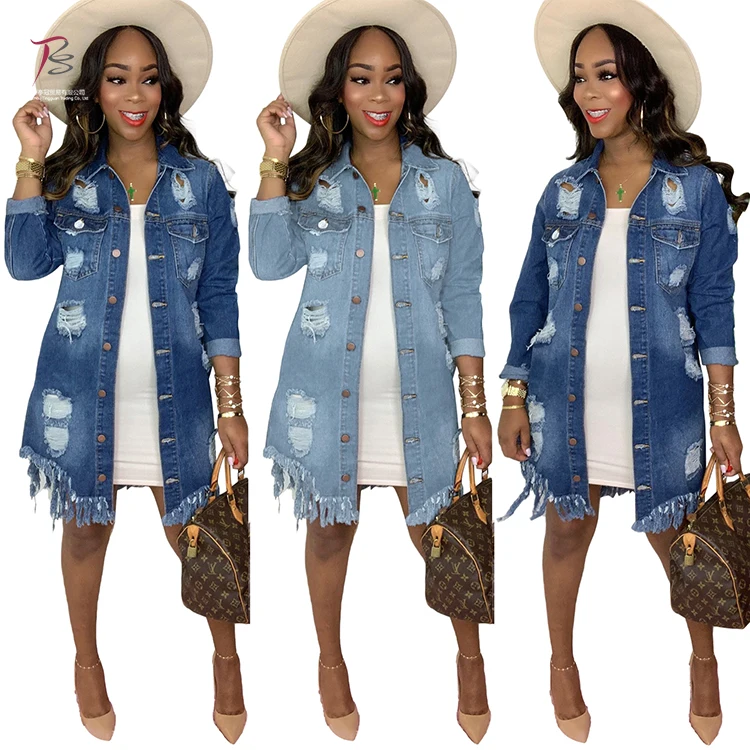 Wholesale Hot selling Ladies Denim Jacket Women Coat Casual Ripped Holes Women Jean Jackets Plus Size Coats
Wholesale Hot selling Ladies Denim Jacket Women Coat Casual Ripped Holes Women Jean Jackets Plus Size Coats