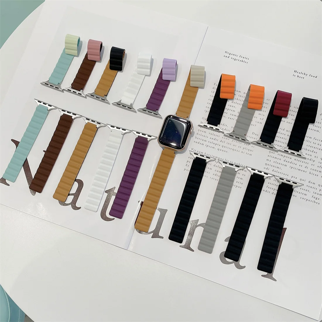 Fashion Slim Silicone Magnetic Watch Band for Apple Watch 7 6 5 4 SE Loop Wrist Strap for iWatch 38 40 42 44 41 45mm
Fashion Slim Silicone Magnetic Watch Band for Apple Watch 7 6 5 4 SE Loop Wrist Strap for iWatch 38 40 42 44 41 45mm