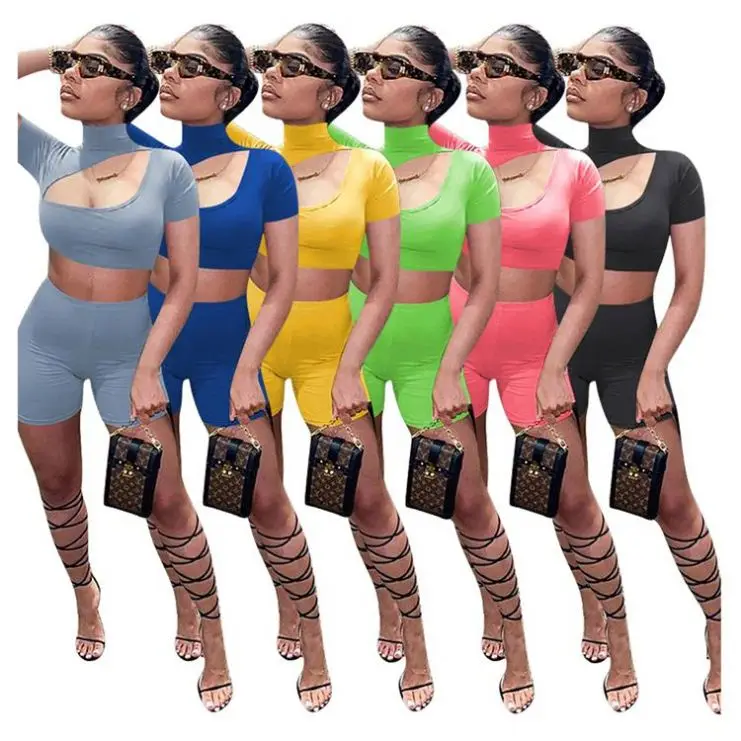 Design Fashion Sexy Solid Color Hollow Out Skinny 2 Pcs Track Suit Outfits Two Piece Shorts Set Women Clothing
Design Fashion Sexy Solid Color Hollow Out Skinny 2 Pcs Track Suit Outfits Two Piece Shorts Set Women Clothing
