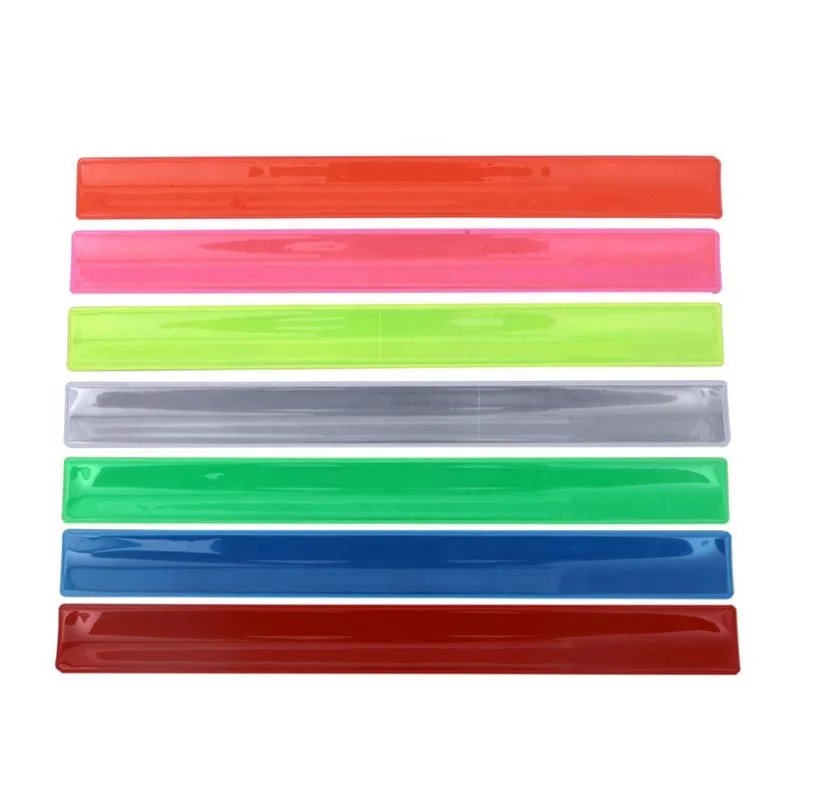 

Waterproof Cheap Custom Bulk Cheap pvc Plastic Snap Slap Reflective Bracelet, Red,orange,yellow,green.blue,purple ects