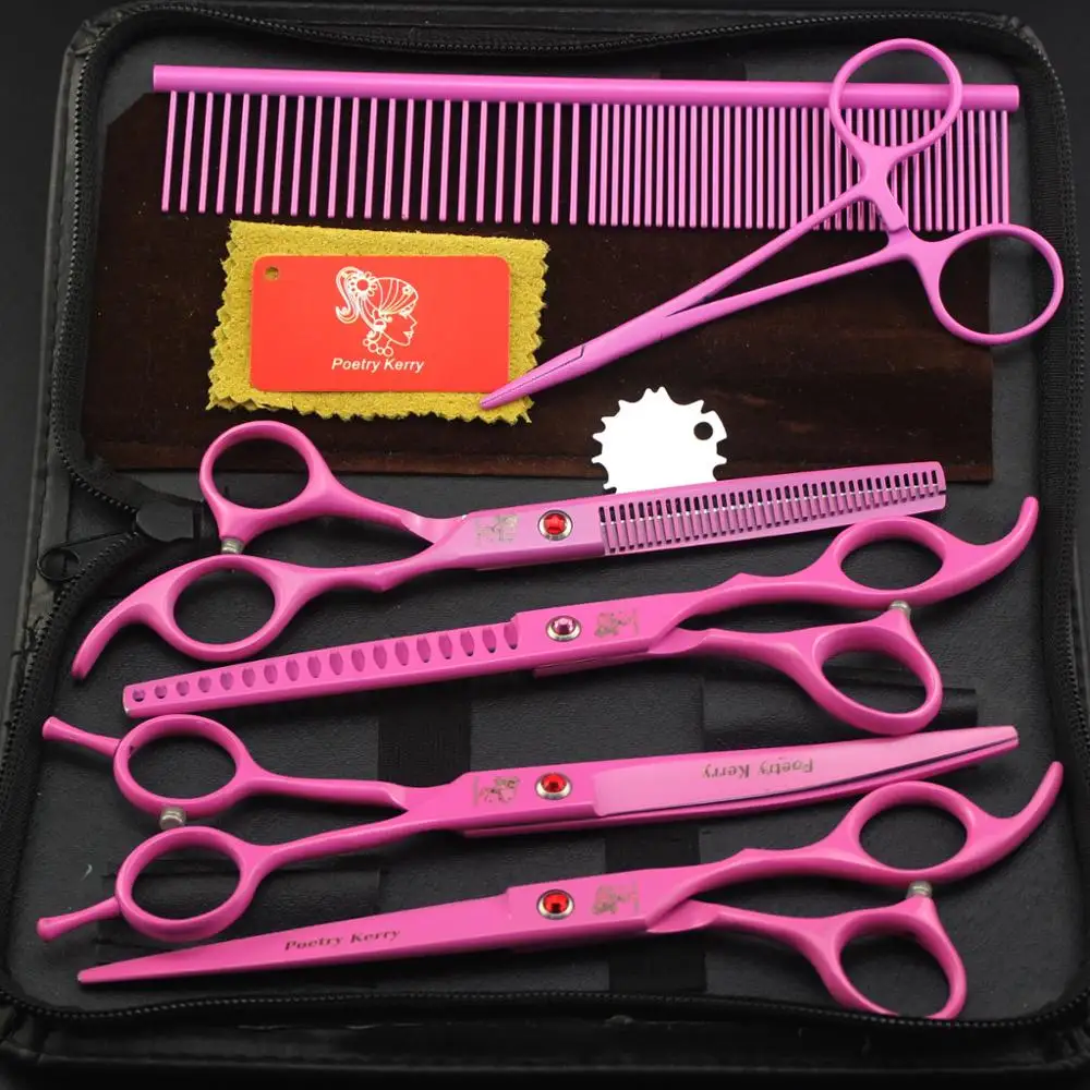7.0 inch Paint pink LQ23-70 Veterinary Animal Shaped Scissors Pet Grooming Scissors Pet Fishbone Teeth 4 scissors set
7.0 inch Paint pink LQ23-70 Veterinary Animal Shaped Scissors Pet Grooming Scissors Pet Fishbone Teeth 4 scissors set