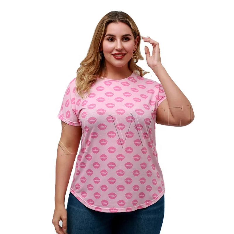 2021 Fashionable Crew Neck Plus Size T-shirt Women Red Mouth Quality Pink Summer Oversized Lips Graphic Women Tshirt
2021 Fashionable Crew Neck Plus Size T-shirt Women Red Mouth Quality Pink Summer Oversized Lips Graphic Women Tshirt