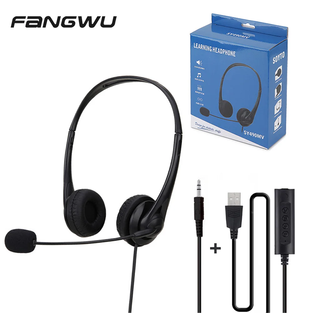 Office Work Headset Online Class Education Teaching Headphones For Student Traffic Home Gaming Earphones 3.5mm USB Plug Headset
Office Work Headset Online Class Education Teaching Headphones For Student Traffic Home Gaming Earphones 3.5mm USB Plug Headset