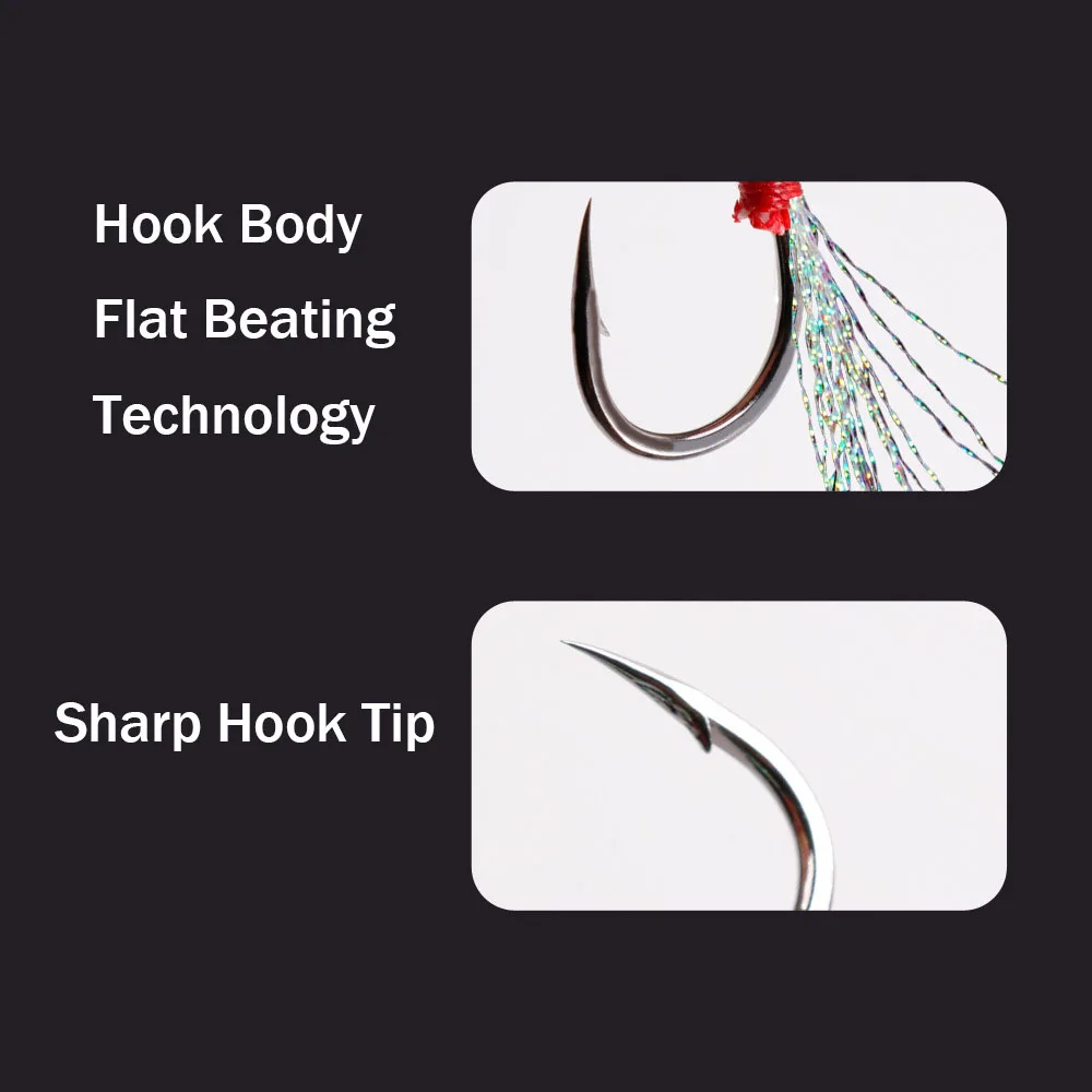 20pcs/bag Fishing Hooks high carbon stainless single hook jigging assist fishing hooks, Black
20pcs/bag Fishing Hooks high carbon stainless single hook jigging assist fishing hooks, Black