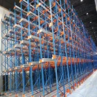 Adjustable narrow aisle warehouse storage racking system