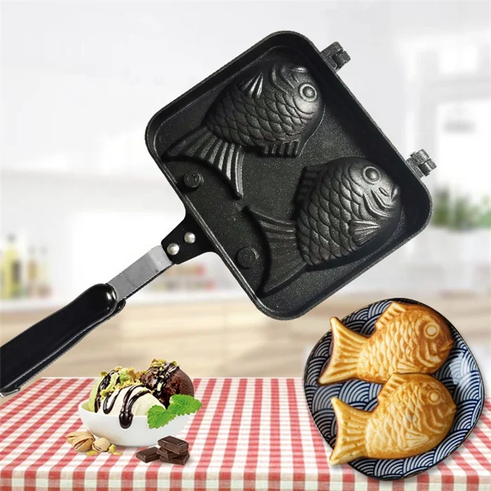 Taiyaki pan household waffle pan DIY biscuit cake mold double fish baking mold sea bream grill plate
Taiyaki pan household waffle pan DIY biscuit cake mold double fish baking mold sea bream grill plate