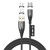 

Joyroom led 3 in 1 magnetic braided usb c charging fast charge cable micro data usb magnetic cable