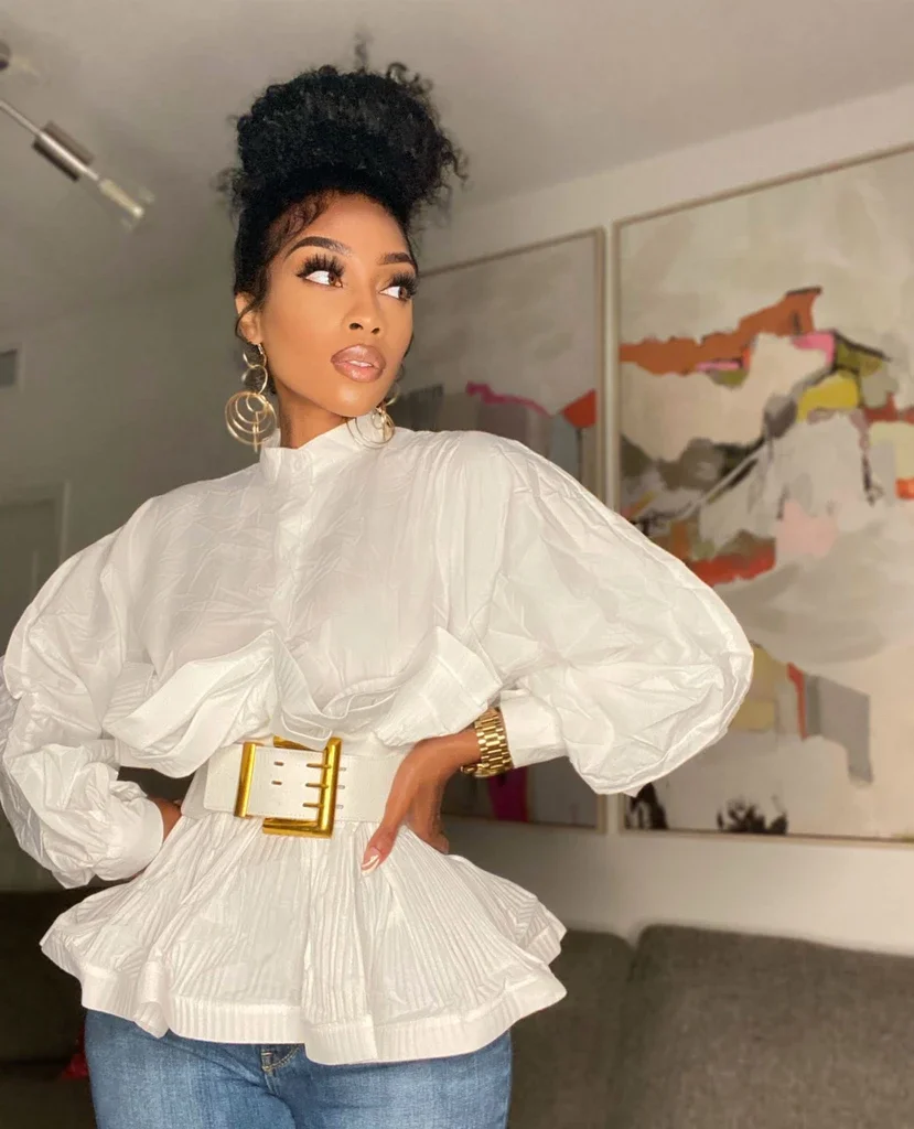 White Black Yellow Women Blouses Flounces Long Sleeves Ruffles Design Blouse Top With Belt
White Black Yellow Women Blouses Flounces Long Sleeves Ruffles Design Blouse Top With Belt