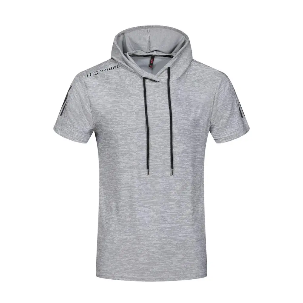 Summer hooded sports T-shirt short sleeves men's fast drying stretch hoodies, Black,red,yellow,green,gray
Summer hooded sports T-shirt short sleeves men's fast drying stretch hoodies, Black,red,yellow,green,gray