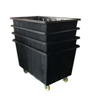 Wheeled 500l used hotel plastic laundry trolley with wheels for service