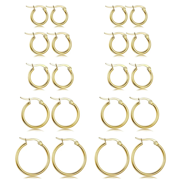 Arete wholesale trendy stainless steel multi size gold huggie ear rings set big large circle hoop earrings fashion women jewelry
Arete wholesale trendy stainless steel multi size gold huggie ear rings set big large circle hoop earrings fashion women jewelry