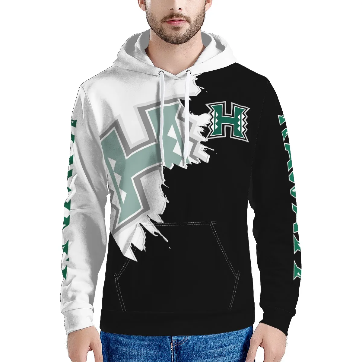 OEM Winter Men Hoodie Hawaii Warriors Hoodies Oversize Pullover White Black 2 color Hooded Sweatshirt with Pocket, Customized colors
OEM Winter Men Hoodie Hawaii Warriors Hoodies Oversize Pullover White Black 2 color Hooded Sweatshirt with Pocket, Customized colors