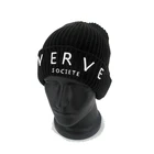 Winter Embroidered Acrylic Knitted Beanie Hats Outdoor Running Winter Solid Color Beanie