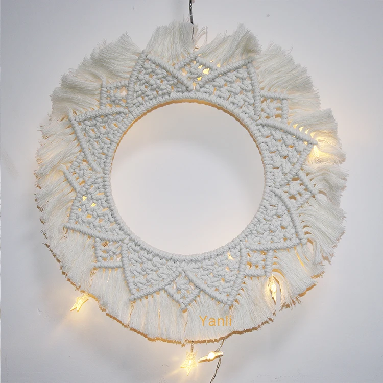 Macrame Mirror macrame Wall Hanging Boho Decorative Mirror for Home Decor, White
Macrame Mirror macrame Wall Hanging Boho Decorative Mirror for Home Decor, White