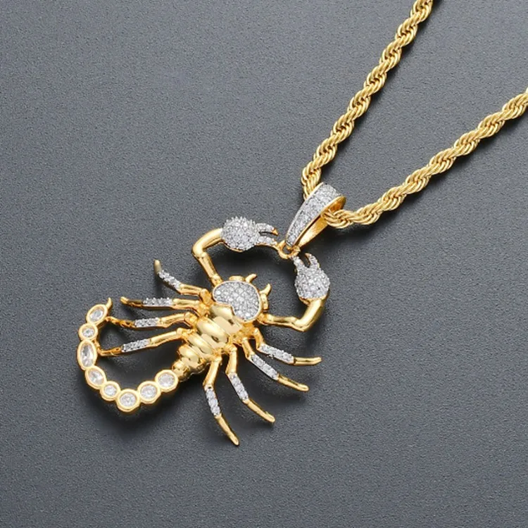 Hip Hop Punk Copper Vacuum Gold CZ Crystal men necklace jewelry scorpion necklace pendants
Hip Hop Punk Copper Vacuum Gold CZ Crystal men necklace jewelry scorpion necklace pendants