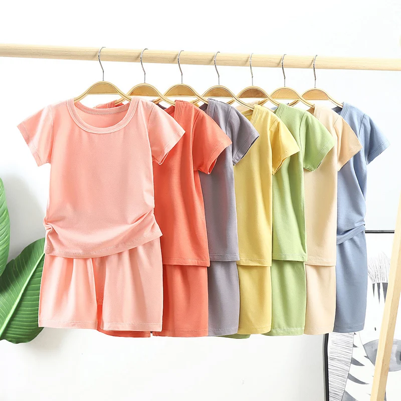 Children's Summer Fashion Short Sleeved T-shirts and Shorts Children's Boys and Girls Casual O-neck Tops Kids Pajamas Set
Children's Summer Fashion Short Sleeved T-shirts and Shorts Children's Boys and Girls Casual O-neck Tops Kids Pajamas Set