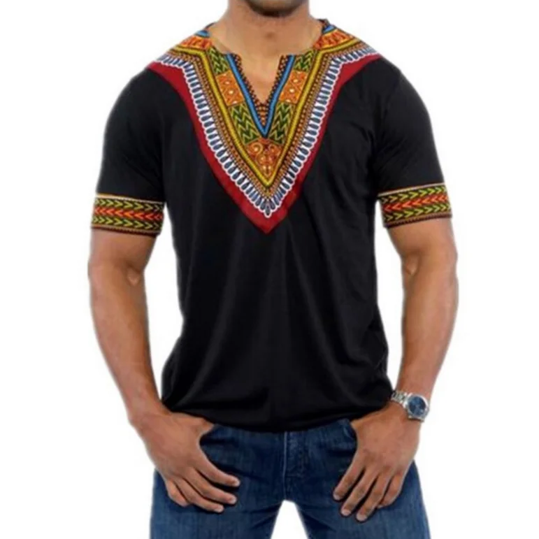 Fasion Wear Casual Short Sleeves V-neck T-shirt Ethnic Style African Wax Print Fabric Mens Top Designers Clothing Low Price
Fasion Wear Casual Short Sleeves V-neck T-shirt Ethnic Style African Wax Print Fabric Mens Top Designers Clothing Low Price