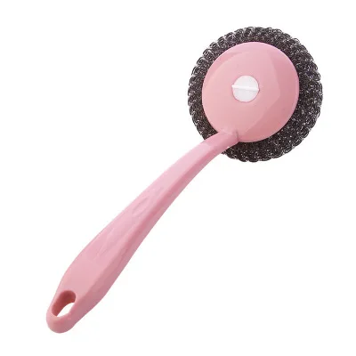 Kitchen pan brush household long handle wash pot brush stainless steel wire ball, Four colors
Kitchen pan brush household long handle wash pot brush stainless steel wire ball, Four colors