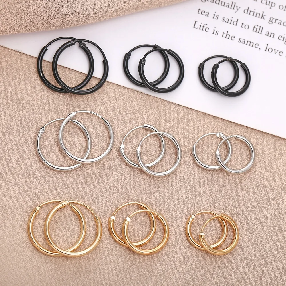 Fashion Women Girl Simple Round Circle hoop earrings Small Ear Stud Punk Hip-hop Earrings Jewelry 3 Size
Fashion Women Girl Simple Round Circle hoop earrings Small Ear Stud Punk Hip-hop Earrings Jewelry 3 Size