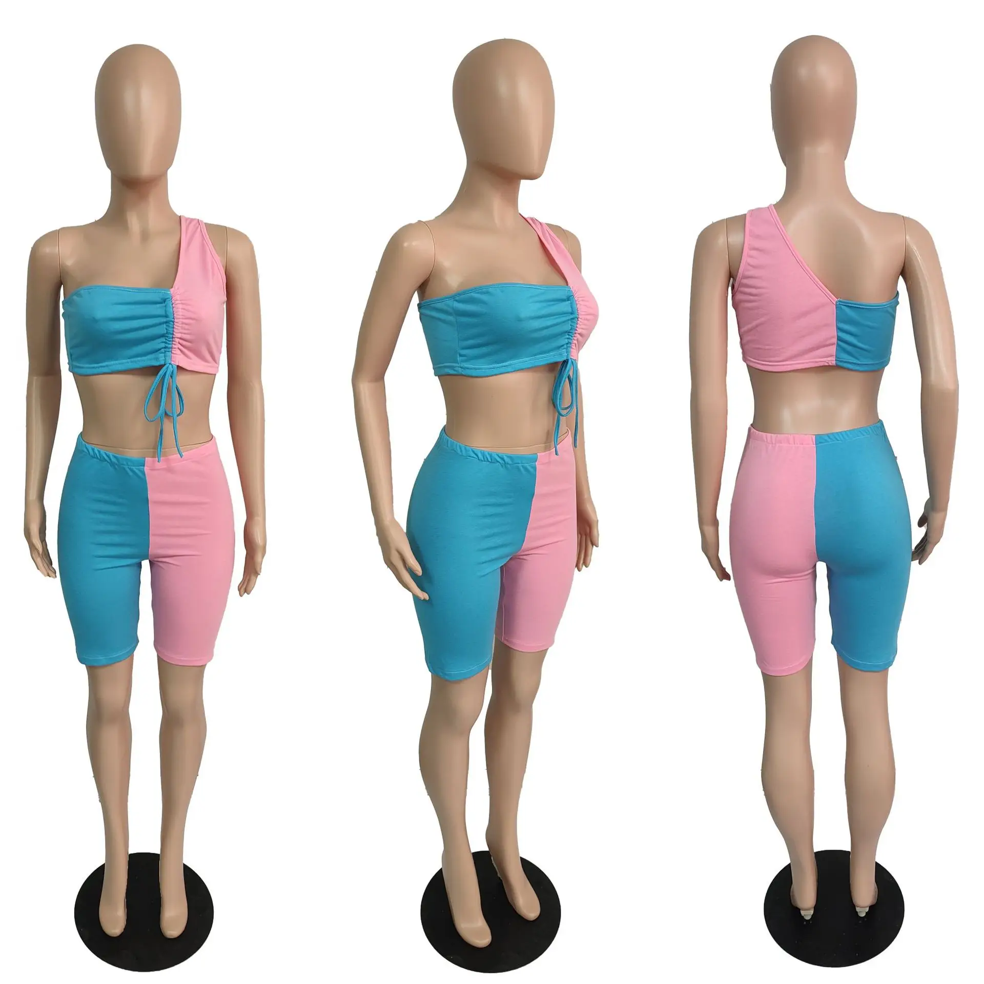 JY-022 Women Short Sleeves Crop Top Patchwork Short Set Sexy Casual Sports Two Piece Biker Short Sets, 2as pictures
JY-022 Women Short Sleeves Crop Top Patchwork Short Set Sexy Casual Sports Two Piece Biker Short Sets, 2as pictures